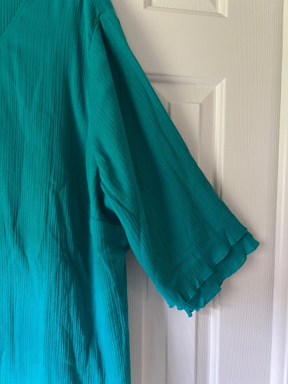 Soft Surroundings Womens Touquise /Teal Gauze Tunic Kimono Sleeve Blouse New 3X - Picture 2 of 11